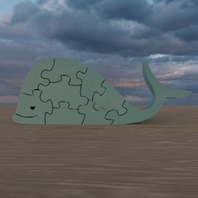 seghetto alternativo puzzle balena animale gioco giocattolo modello 3d print model - Mito3D