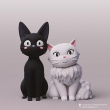 jiji & lily kiki'nin kurye servisi sanat heykeller studio ghibli heykel heykeltraşlık miyazaki manga kikis teslimat kedi hayao heykelcik şekil fanart anime karakteri 3d print model - Mito3D