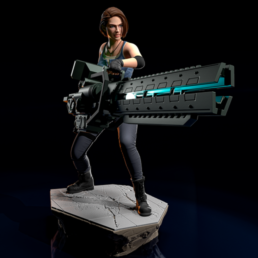 Jill sevgili Sanat yerleşik kötü 3 yeniden wong Leon Redfield Claire Demiryolu tabanca zombi hayran fantezi sci fi masaüstü heykelcik 3D print model - Mito3D