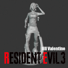 jill valentine de resident evil 3 jogo remake vídeo a figura ps4 mulher nemesis console 3d print model - Mito3D