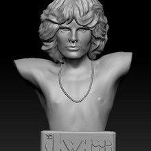 Jim Morrison Büste Türen Skulptur Porträt Musik Band 3d print model - Mito3D