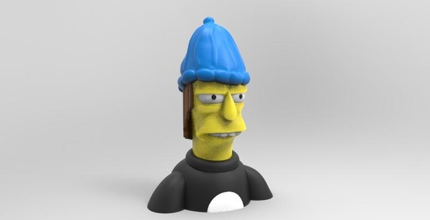 Jimbo Jones Simpsons çeşitli Simpson karakter canlı büst oyuncak heykel 3d print model - Mito3D