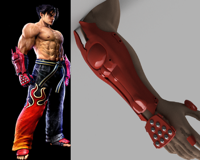 Jin Kazama gant Tekken manopla gants cosplay mk combat mortel bats armure protection 3d print model - Mito3D