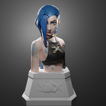jinx-acane bust art jinx arcane league legends netflix figure 3d printing game sculpture 3d print model - Mito3D