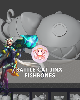 jinx battle cat fishbones league legends weapon 3d print model - Mito3D