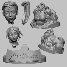 jinx pownder 3d lol arcane model personagem busto 3d print model - Mito3D