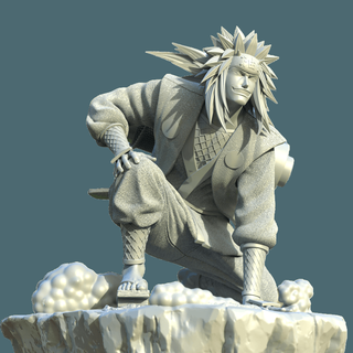 Jiraiya Naruto gamabunta Shippuden Sasuke heykelcik anime 3dprinting modelling3d stl Yazdır manga narutojiraiya Madara Kurama Boruto 3d print model - Mito3D