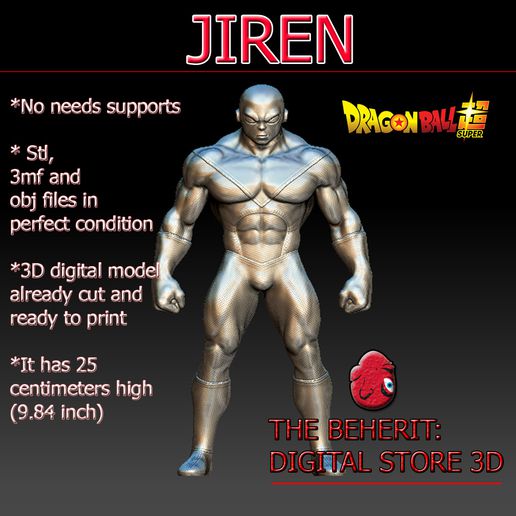 jiren Drago palla super arte dragonballsuper gioco carattere printing3d digital3d zbrush simplify3d anime manga 3D print model - Mito3D