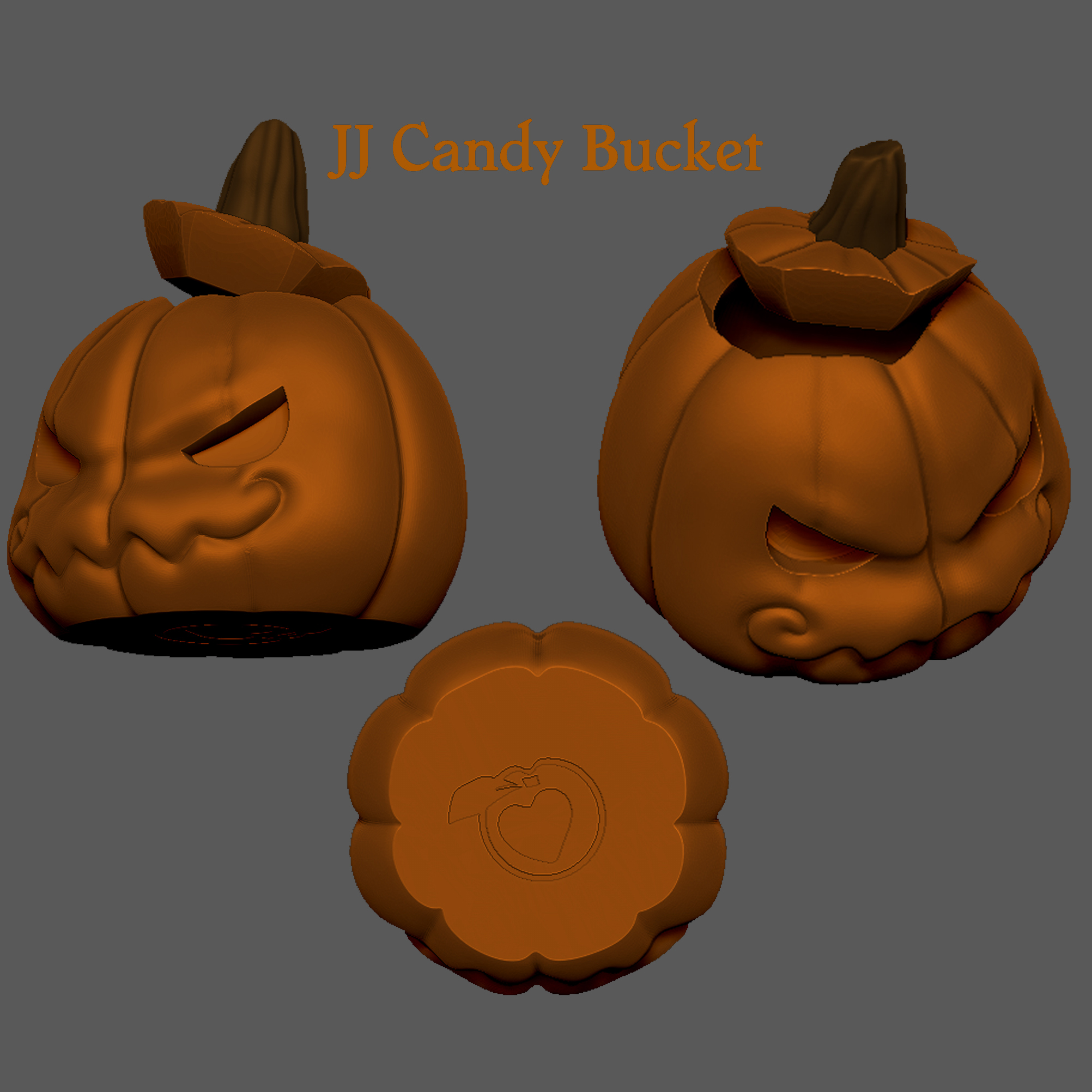 jj halloween pumpkin candy bucket Various all hallows eve 3D print model - Mito3D