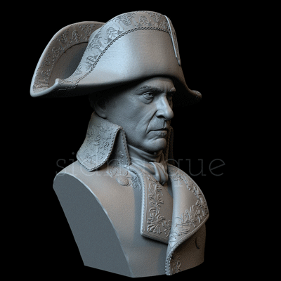 Joaquín fénix Napoleón película personaje busto esculpir semejanza retrato sidnaique 3D print model - Mito3D