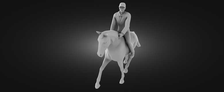 jockey horseback game anime character personage man woman home gift toy japan videogame china figurine statuette collection work profession horse 3d print model - Mito3D
