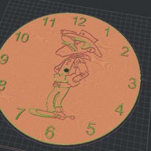 Joe Dalton l'horloge chanceux chance décoration wall mounted dessin animé 3d print model - Mito3D