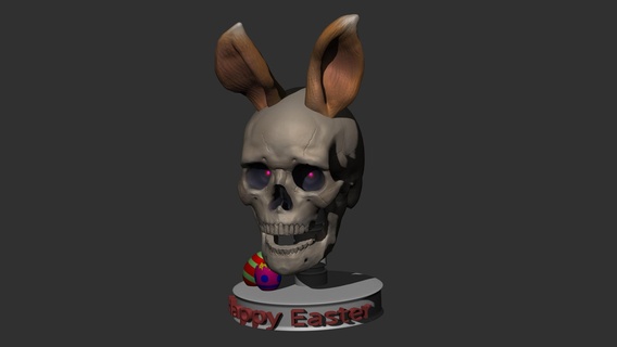 Joe mutlu Paskalya kafatası paskalya kültleri heykel Mutlu Paskalyalar 3d print model - Mito3D