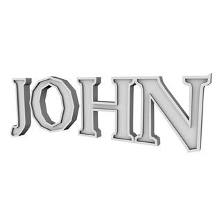 John 3d filme menina tipografia nomes crianças moda inhame personalizadas Castum personalizado 3d print model - Mito3D