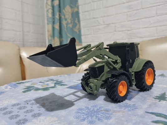 juan deere 6r cargador listo to impresión juego johndeere tractor agricultura granja 3d print model - Mito3D