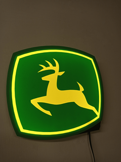 john deere backlit logo Home tractor farm 3d print model - Mito3D