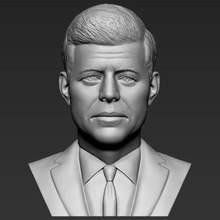 john f kennedy busto de la impresión en 3d listo stl, obj formatos art clinton obama trump nixon roosevelt famoso político política el presidente ronald reagan jfk fitzgerald 3d print model - Mito3D