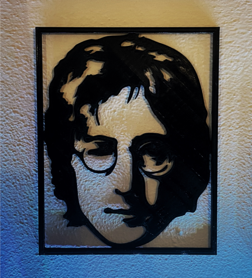 john lennon wall art Art 3D print model - Mito3D