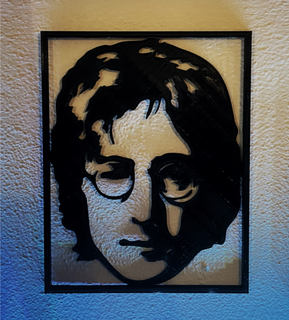 John Lennon duvar Sanat 3d print model - Mito3D