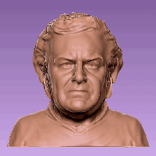 John dégel inspecteur morse art buste tête visage homme Masculin détective 3d print model - Mito3D