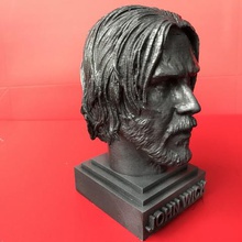 john wick keanu reeves - la sculpture de tête d'impression 3d ready l'art 3d print model - Mito3D