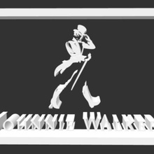 johnnie walker logo art whisky drink bottle table wall 3d print model - Mito3D