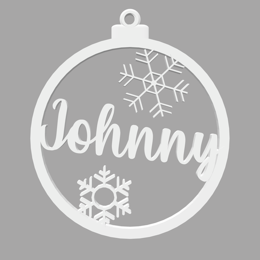 Johnny bola natal nome ornamento decora Navidad árbol partido regalo 3D print model - Mito3D