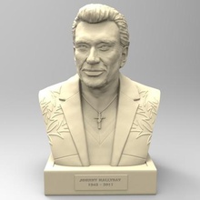 johnny hallyday a arte do busto rocker cantor 3d print model - Mito3D