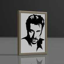 Johnny Hallyday dekoratif çerçeve 3d print model - Mito3D