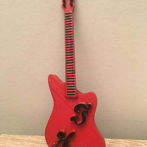 johnny hallyday guitar art 3d logo jh 3D print model - Mito3D