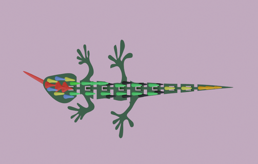 verbunden Eidechse artikulieren gespickt Reptil flexibel 3d print model - Mito3D