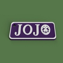 Jojo chaveiro joalheria 3d logotipo Diabo joan dourado vento experiência joestar jojos jojosbizzareadventure bizarro Josuke Jotaro Kujo 3d print model - Mito3D