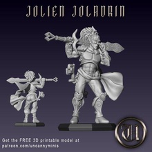Jolien joladrin gioco maschio elfo combattente arcano cavaliere guerriero mago gratuito 3d stampabile mini miniatura dnd 5e rpg ttrpg 3d print model - Mito3D