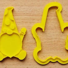 jolly gnome cookie cutter & embosser commercial 3d print model - Mito3D