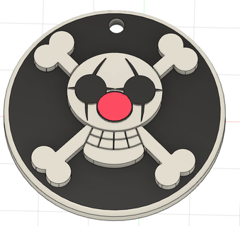 allegro Roger buggy pirati portachiavi pezzo FIM rosso Rufy cannuccia cappello mugiwara clown 3d print model - Mito3D