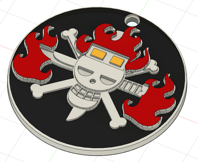 jolly roger pirates kid kid's flag one piece anime sleeve killler super nova 3d print model - Mito3D