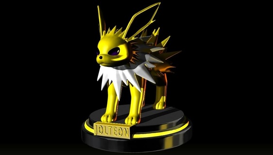 Jolteon eevee Pokémon elektrisch Pokedex Asche Zahl 3d print model - Mito3D