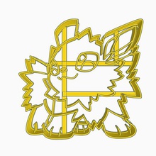 jolteon anime pokemon chibi cortador de cookie vários peludos 3d print model - Mito3D