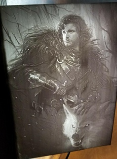 Jon neve fantasma litofano diga Lobo jogos tronos obteve conduziu luz noturna 2d arte 3d print model - Mito3D