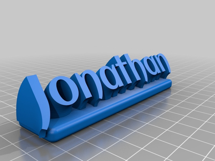 Jonathan Nefes kesici isim tabak yeniden düzenleme özelleştirilmiş ofis 3d print model - Mito3D