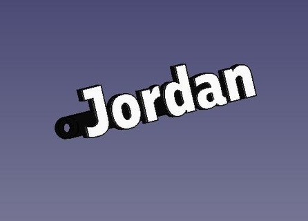 Jordan porte clés Nom 3d print model - Mito3D