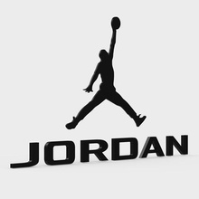 jordan logosu moda butik marka giyim tasarım model dükkanı mağaza karakter amblemi logo stil modelleri sembol lüks aksesuarlar şık trend logotipe baskı yazdırılabilir 3d print model - Mito3D