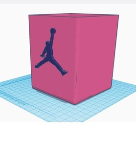 jordan pen jar pens pot brand woman man office decoration basketball sport 3d print model - Mito3D