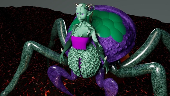 Jorogumo diyorama diyorama Jorogumo örümcek yumurtalar 3d print model - Mito3D
