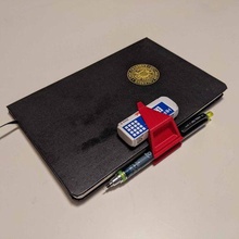 journal clip - eraser & pencil holder office 3d print model - Mito3D