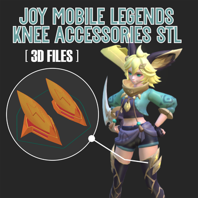 joy mobile legends - knee accessories cosplay 3d files stl 3d print model - Mito3D