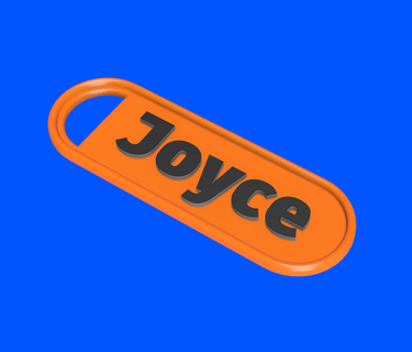 joyce tag keychain 3d print model - Mito3D