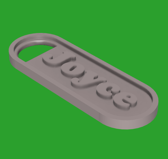 joyce tag keychain 3d print model - Mito3D