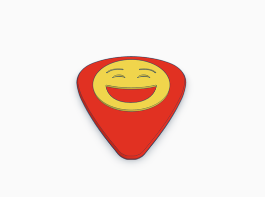 joyful emoji guitar pick bass electric acoustic joy happy instrument music rock classical pickcard band group collection card 3d print model - Mito3D