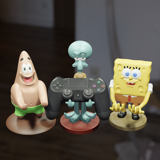 controle video game suporte pacote Bob Esponja calça Quadrada patrick Estrela lula prumo patricio estrela Calamardo bikini ps4 ps5 cabine xbox Nintendo Gary quadrado 3D print model - Mito3D